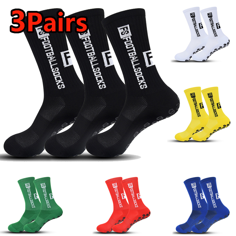 Ankle Support Badminton - 3 Pairs FS Non-Slip Football Socks